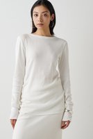 【ウィムガゼット/Whim Gazette】のコットンテレコクルーネックプルオーバー 人気、トレンドファッション・服の通販 founy(ファニー) ファッション Fashion レディースファッション Fashion for Women トップス・カットソー Cut & Sew Tops シャツ・ブラウス・オフィスカジュアル Elegant Blouses & Button-Ups ロングTシャツ・Tシャツ Longline T-Shirts & Tees カジュアルプルオーバー・ニットトップス Pullovers & Knit Tops / Casual Pullovers カットソー・ベーシックTシャツ Cut-and-Sewn Tops / Stretch Tees & Basics インナー Innerwear カットソー Cut and Sewn Top シンプル Simple, Minimal ジャケット Jacket, Outerwear スマート Smart, Elegant スリーブ Sleeve, Long Sleeve / Short Sleeve テレコ Ribbed, Rib Stitch フィット Fit, Slim Fit フェミニン Feminine, Girly ベーシック Basic, Essential ロング Long, Long-Length 再入荷 Restock / Back in Stock 長袖 Long Sleeve, Full Sleeve |ID:prp329100004145900