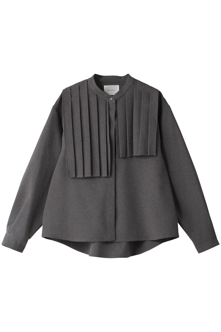 【ミディウミソリッド/MIDIUMISOLID】のfront pleats asymmetry shirt シャツ インテリア・キッズ・メンズ・レディースファッション・服の通販 founy(ファニー) 　ファッション　Fashion　レディースファッション　WOMEN　トップス・カットソー　Tops/Tshirt　シャツ/ブラウス　Shirts/Blouses　アシンメトリー　Asymmetry　コンパクト　Compact　スリーブ　Sleeve　パーティ　Party　フロント　Front　プリーツ　Pleats　ロング　Long　エレガント 上品　Elegant　NEW・新作・新着・新入荷　New Arrivals　無地　Plain Color　l.gray|ID: prp329100004147605 ipo3291000000028502116