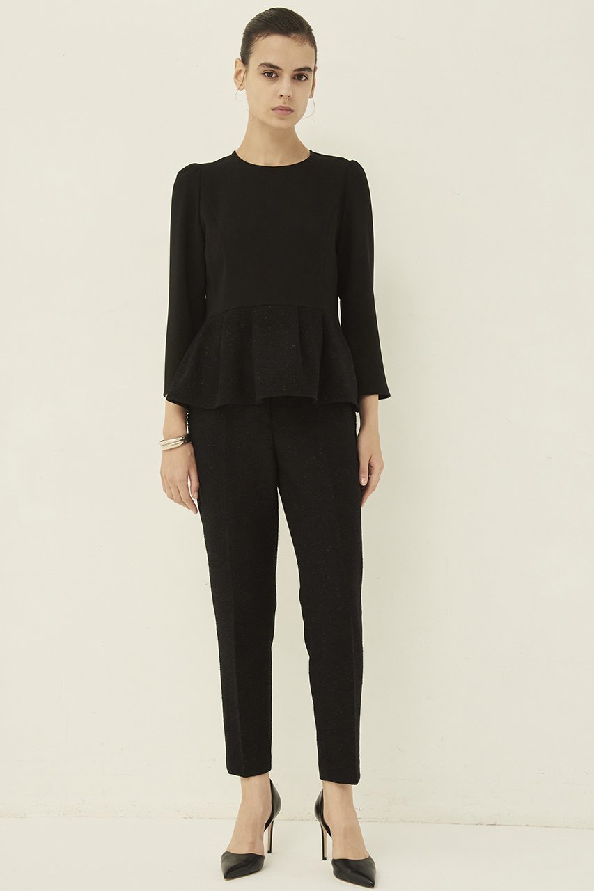 【エムダブリュー/MW】のトリアセテート(H) VIRGIN WOOLペプラムブラウス 人気、トレンドファッション・服の通販 founy(ファニー) 　ファッション　Fashion　レディースファッション　Fashion for Women　トップス・カットソー　Cut & Sew Tops　シャツ・ブラウス・オフィスカジュアル　Elegant Blouses & Button-Ups　シンプル　Simple, Minimal　ジョーゼット　Georgette, Semi-Sheer Fabric　スペシャル　Special, Limited Edition　スリーブ　Sleeve, Long Sleeve / Short Sleeve　フェミニン　Feminine, Girly　ペプラム　Peplum, Flared Hem　ロング　Long, Long-Length　other-7|ID: prp329100004150384 ipo3291000000032890492