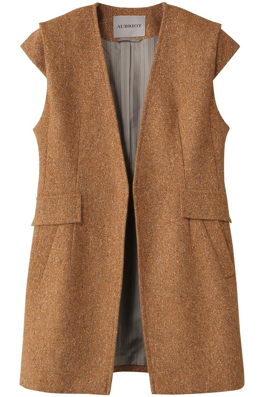 【オブリオ/AUBRIOT】のシルクネップツィード ジレ インテリア・キッズ・メンズ・レディースファッション・服の通販 founy(ファニー) 　ファッション　Fashion　レディースファッション　Fashion for Women　アウター　Coat / Outerwear Collection　レディースジャケット・軽アウター　Jackets　イタリア　Italy　エレガント 上品　Elegant　ショルダー　Shoulder, Shoulder Strap　シルク　Silk, 100% Silk　ジャケット　Jacket, Outerwear　ツイード／ツィード　Choker, Choker Necklace　トレンド　Trend, Trending Now　ネップ　Nepp, Slub Yarn　フォルム　Silhouette, Form　ベスト　Vest, Waistcoat　メランジ　Melange, Mixed Yarn　今季　This Season, Current Season　ライトオレンジ|ID: prp329100004150409 ipo3291000000036515922
