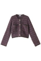 【ランバン オン ブルー/LANVIN en Bleu】のツイードニットジャケット ピンクレッド|ID: prp329100004150434 ipo3291000000036061770