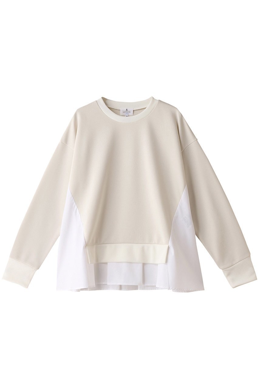 【ランバン オン ブルー/LANVIN en Bleu】のコンビスウェットプルオーバー 人気、トレンドファッション・服の通販 founy(ファニー) 　ファッション　Fashion　レディースファッション　Fashion for Women　トップス・カットソー　Cut & Sew Tops　シャツ・ブラウス・オフィスカジュアル　Elegant Blouses & Button-Ups　レディースパーカー・カジュアルフーディー　Casual Hoodies & Sweatshirts　ロングTシャツ・Tシャツ　Longline T-Shirts & Tees　カジュアルプルオーバー・ニットトップス　Pullovers & Knit Tops / Casual Pullovers　スウェット・クルーネックトップス　Sweatshirts & Crewnecks / Relaxed Fit Sweat Tops　カットソー・ベーシックTシャツ　Cut-and-Sewn Tops / Stretch Tees & Basics　おすすめ　Recommended / Our Picks　フレア　Flare, Flared　リラックス　Relax, Relaxed Fit　 other-1|ID: prp329100004150436 ipo3291000000032893968