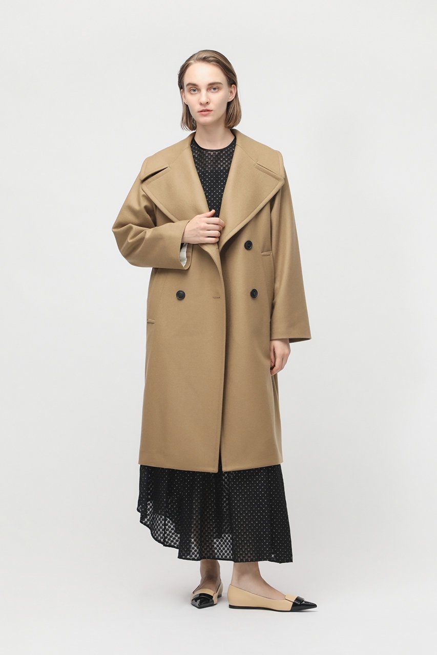 【デパリエ/DEPAREILLE】のSUPER140 s ビッグカラーコート 人気、トレンドファッション・服の通販 founy(ファニー) 　ファッション　Fashion　レディースファッション　Fashion for Women　アウター　Coat / Outerwear Collection　コート・ロングコート・ピーコート　Long Coats, Peacoats & More　シンプル　Simple, Minimal　ビッグ　Big, Oversized　フェミニン　Feminine, Girly　ロング　Long, Long-Length　other-8|ID: prp329100004150460 ipo3291000000035684718