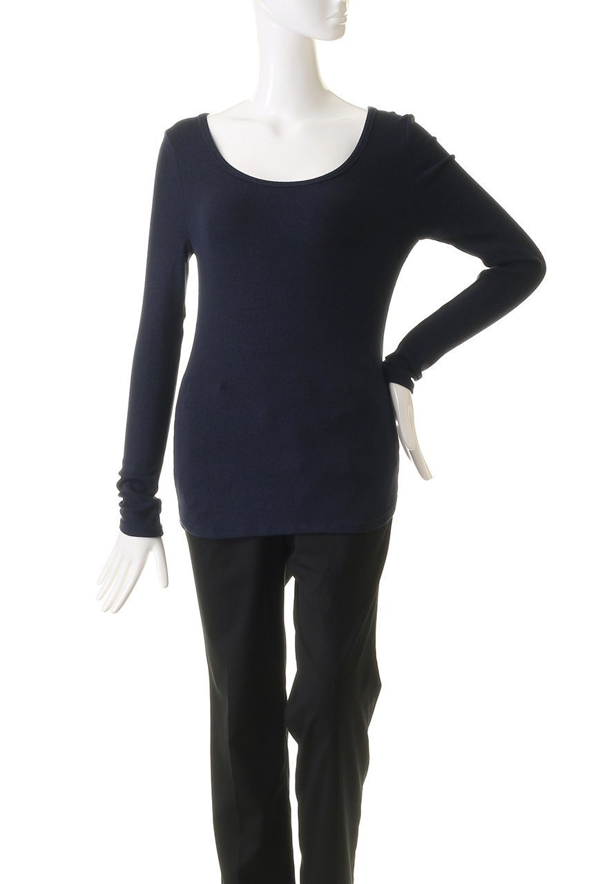 【スリー ドッツ/three dots】のリブジャージー クルーネック 人気、トレンドファッション・服の通販 founy(ファニー) 　ファッション　Fashion　レディースファッション　WOMEN　トップス・カットソー　Tops/Tshirt　シャツ/ブラウス　Shirts/Blouses　ロング / Tシャツ　T-Shirts　カットソー　Cut and Sewn　インナー　Inner　シンプル　Simple　スリーブ　Sleeve　フィット　Fit　ロング　Long　定番　Standard　other-2|ID: prp329100004150462 ipo3291000000031401191