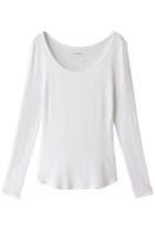 【スリー ドッツ/three dots】のリブジャージー クルーネック ホワイト|ID: prp329100004150462 ipo3291000000036149238