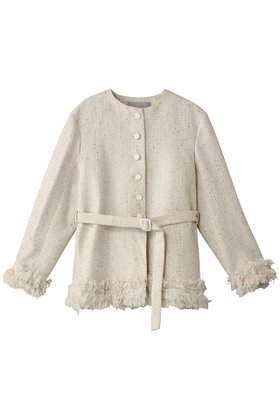 【オブリオ/AUBRIOT】 ラメジャガード ノーカラージャケット人気、トレンドファッション・服の通販 founy(ファニー) ファッション Fashion レディースファッション Fashion for Women アウター Coat / Outerwear Collection レディースジャケット・軽アウター Jackets ノーカラージャケット / シンプル上品コーデ Collarless Jackets クラシック Classic, Timeless Style ジャケット Jacket, Outerwear ツイード/ツィード Choker, Choker Necklace フィット Fit, Slim Fit フリンジ Fringe, Tassel リラックス Relax, Relaxed Fit 再入荷 Restock / Back in Stock |ID:prp329100004150481