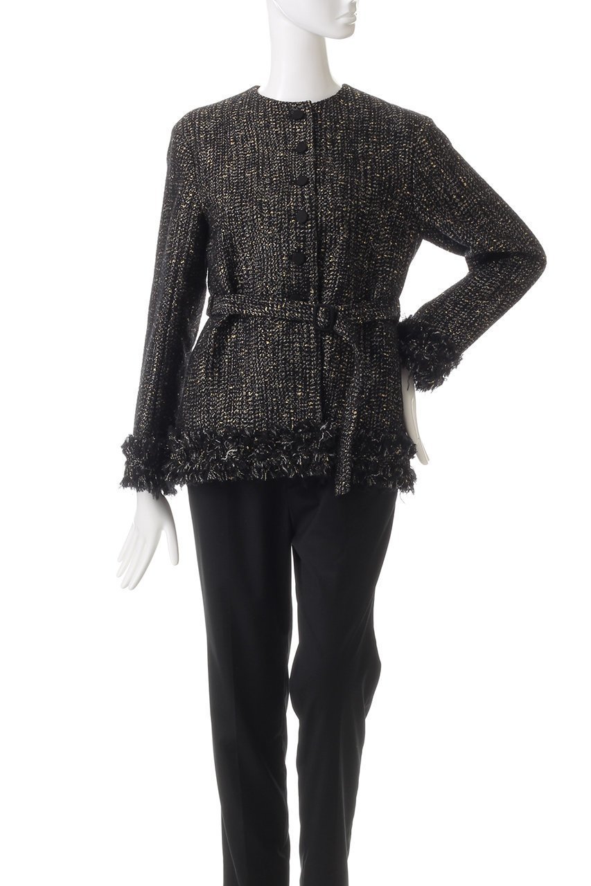【オブリオ/AUBRIOT】のラメジャガード ノーカラージャケット 人気、トレンドファッション・服の通販 founy(ファニー) 　ファッション　Fashion　レディースファッション　Fashion for Women　アウター　Coat / Outerwear Collection　レディースジャケット・軽アウター　Jackets　ノーカラージャケット / シンプル上品コーデ　Collarless Jackets　クラシック　Classic, Timeless Style　ジャケット　Jacket, Outerwear　ツイード／ツィード　Choker, Choker Necklace　フィット　Fit, Slim Fit　フリンジ　Fringe, Tassel　リラックス　Relax, Relaxed Fit　other-2|ID: prp329100004150481 ipo3291000000032920380
