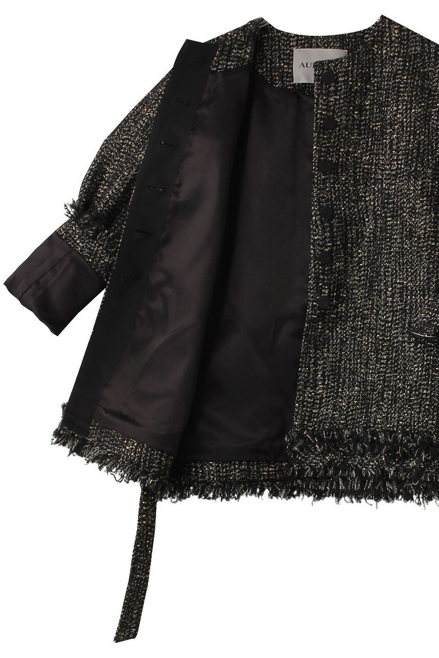 【オブリオ/AUBRIOT】のラメジャガード ノーカラージャケット 人気、トレンドファッション・服の通販 founy(ファニー) 　ファッション　Fashion　レディースファッション　Fashion for Women　アウター　Coat / Outerwear Collection　レディースジャケット・軽アウター　Jackets　ノーカラージャケット / シンプル上品コーデ　Collarless Jackets　クラシック　Classic, Timeless Style　ジャケット　Jacket, Outerwear　ツイード／ツィード　Choker, Choker Necklace　フィット　Fit, Slim Fit　フリンジ　Fringe, Tassel　リラックス　Relax, Relaxed Fit　other-6|ID: prp329100004150481 ipo3291000000035589520