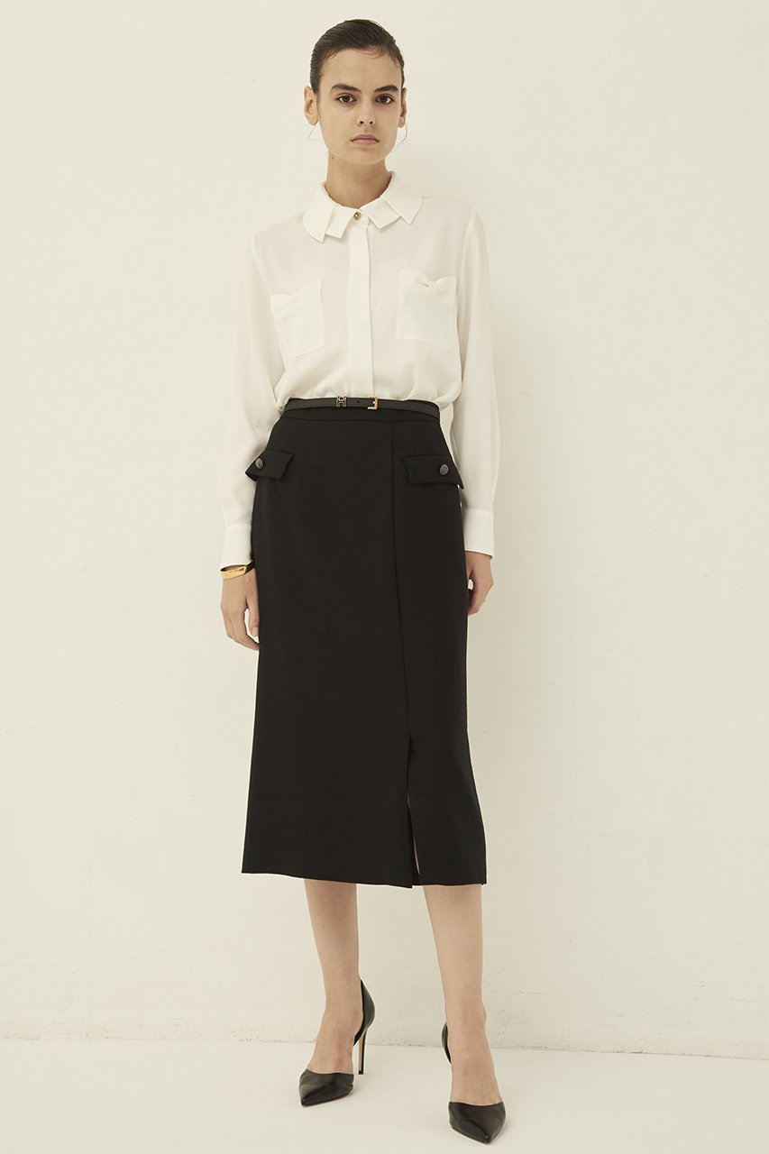 【エムダブリュー/MW】のWOOL 140 s スリットスカート 人気、トレンドファッション・服の通販 founy(ファニー) 　ファッション　Fashion　レディースファッション　Fashion for Women　スカート　Skirts　エレガント 上品　Elegant　ジャケット　Jacket, Outerwear　スリット　Slit, Slit Detail　セットアップ　Set-Up, Coordinated Outfit　other-5|ID: prp329100004151664 ipo3291000000033745019