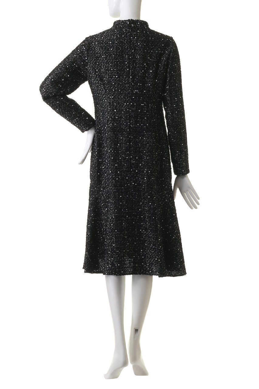 【エムダブリュー/MW】のMONOTONE TWEEDスタンドカラードレス 人気、トレンドファッション・服の通販 founy(ファニー) 　ファッション　Fashion　レディースファッション　Fashion for Women　ワンピース　Dresses　フォーマル・パーティードレス・結婚式用ドレス　Elegant & Casual Dresses　チュニック　Tunic Tops & Dresses　シェイプ　Shape, Slim Fit　シルバー　Silver, Metallic Silver　スタンド　Stand Collar, Upright Stand　チュニック　Tunic, Long Top　ツイード　Twill, Twill Weave　ドレス　Dress, One-Piece　パーティ　Party, Party Style　フランス　France, French　モダン　Modern, Contemporary　モノトーン　Monotone, Black and White　other-4|ID: prp329100004151667 ipo3291000000033745099