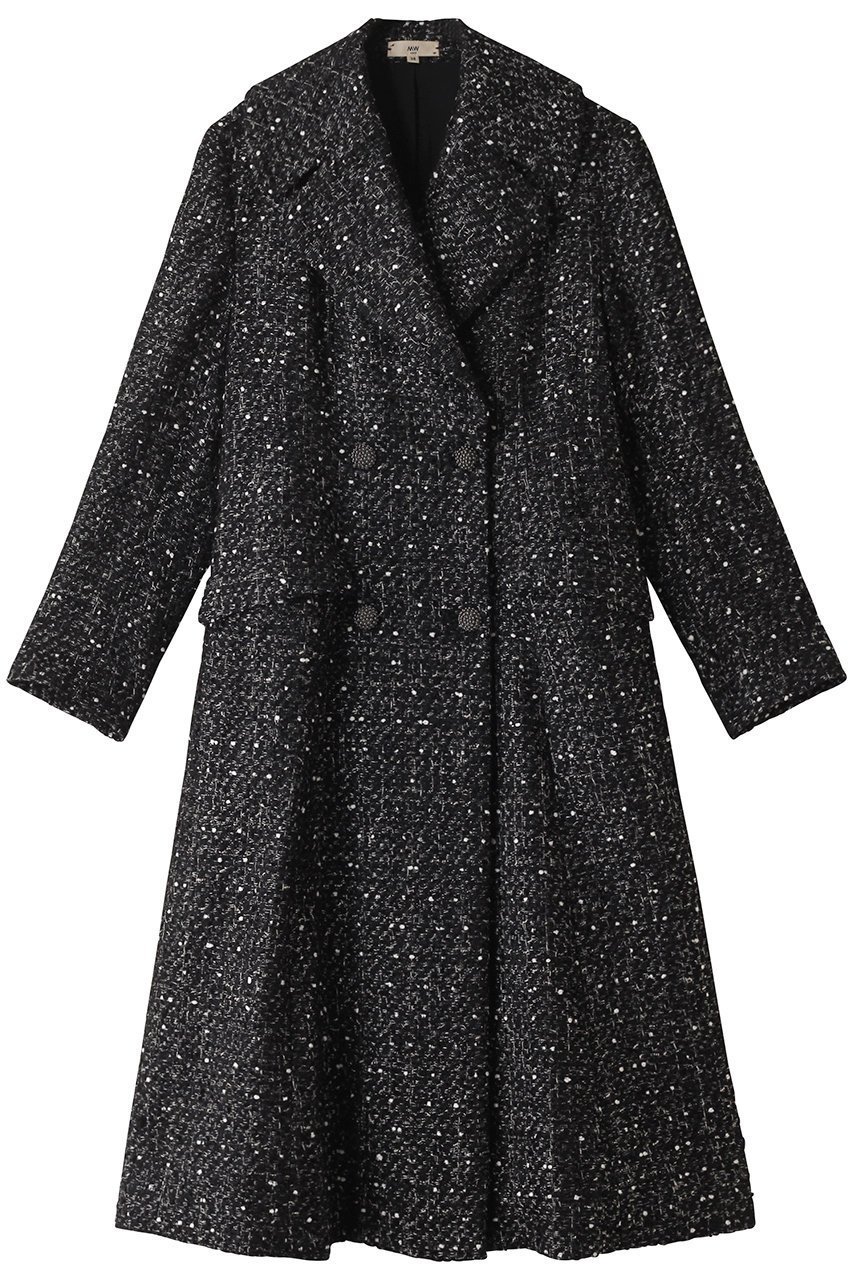 【エムダブリュー/MW】のMONOTONE TWEEDロングコート インテリア・キッズ・メンズ・レディースファッション・服の通販 founy(ファニー) 　ファッション　Fashion　レディースファッション　Fashion for Women　アウター　Coat / Outerwear Collection　コート・ロングコート・ピーコート　Long Coats, Peacoats & More　シェイプ　Shape, Slim Fit　シルバー　Silver, Metallic Silver　ツイード　Twill, Twill Weave　フランス　France, French　モダン　Modern, Contemporary　モノトーン　Monotone, Black and White　ロング　Long, Long-Length　ブラック(ミックスブラック)|ID: prp329100004151668 ipo3291000000033745134