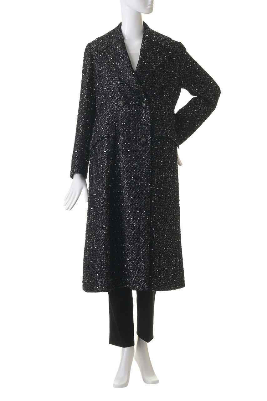 【エムダブリュー/MW】のMONOTONE TWEEDロングコート 人気、トレンドファッション・服の通販 founy(ファニー) 　ファッション　Fashion　レディースファッション　Fashion for Women　アウター　Coat / Outerwear Collection　コート・ロングコート・ピーコート　Long Coats, Peacoats & More　シェイプ　Shape, Slim Fit　シルバー　Silver, Metallic Silver　ツイード　Twill, Twill Weave　フランス　France, French　モダン　Modern, Contemporary　モノトーン　Monotone, Black and White　ロング　Long, Long-Length　other-2|ID: prp329100004151668 ipo3291000000033745135