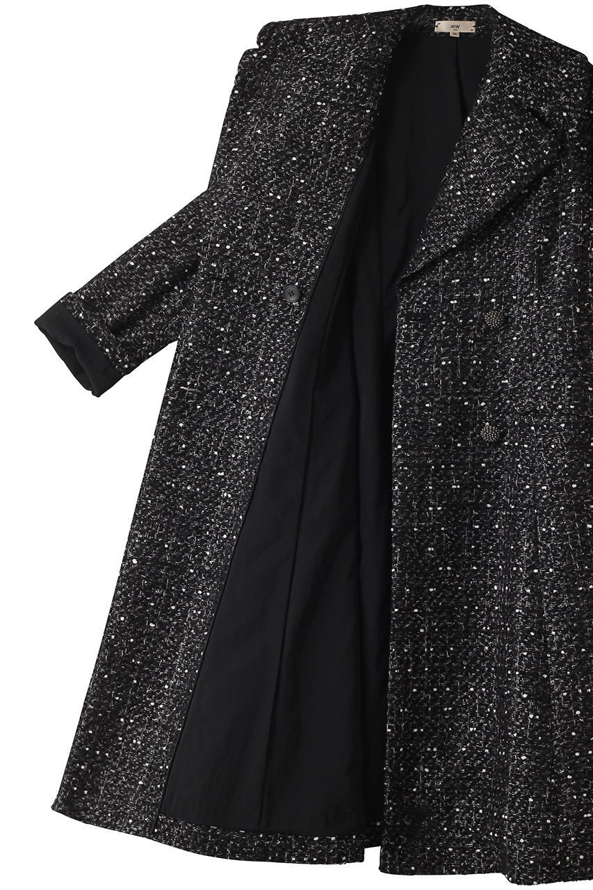 【エムダブリュー/MW】のMONOTONE TWEEDロングコート 人気、トレンドファッション・服の通販 founy(ファニー) 　ファッション　Fashion　レディースファッション　Fashion for Women　アウター　Coat / Outerwear Collection　コート・ロングコート・ピーコート　Long Coats, Peacoats & More　シェイプ　Shape, Slim Fit　シルバー　Silver, Metallic Silver　ツイード　Twill, Twill Weave　フランス　France, French　モダン　Modern, Contemporary　モノトーン　Monotone, Black and White　ロング　Long, Long-Length　other-6|ID: prp329100004151668 ipo3291000000033745139