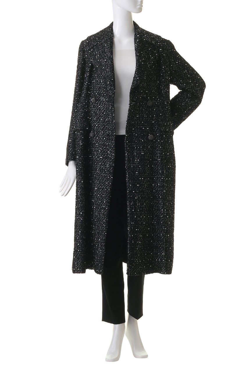 【エムダブリュー/MW】のMONOTONE TWEEDロングコート 人気、トレンドファッション・服の通販 founy(ファニー) 　ファッション　Fashion　レディースファッション　Fashion for Women　アウター　Coat / Outerwear Collection　コート・ロングコート・ピーコート　Long Coats, Peacoats & More　シェイプ　Shape, Slim Fit　シルバー　Silver, Metallic Silver　ツイード　Twill, Twill Weave　フランス　France, French　モダン　Modern, Contemporary　モノトーン　Monotone, Black and White　ロング　Long, Long-Length　other-7|ID: prp329100004151668 ipo3291000000033745140