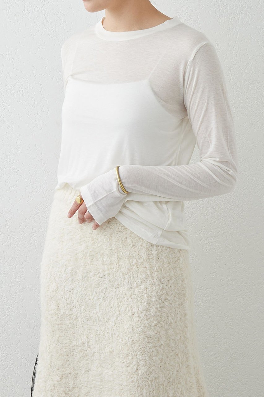 【ガリャルダガランテ/GALLARDAGALANTE】の【BASERANGE】シアーロングスリーブTee 人気、トレンドファッション・服の通販 founy(ファニー) 　ファッション　Fashion　レディースファッション　WOMEN　トップス・カットソー　Tops/Tshirt　シャツ/ブラウス　Shirts/Blouses　ロング / Tシャツ　T-Shirts　カットソー　Cut and Sewn　インナー　Inner　ジャケット　Jacket　スリーブ　Sleeve　ロング　Long　エレガント 上品　Elegant　人気　Popularity　定番　Standard　other-6|ID: prp329100004151705 ipo3291000000031400587
