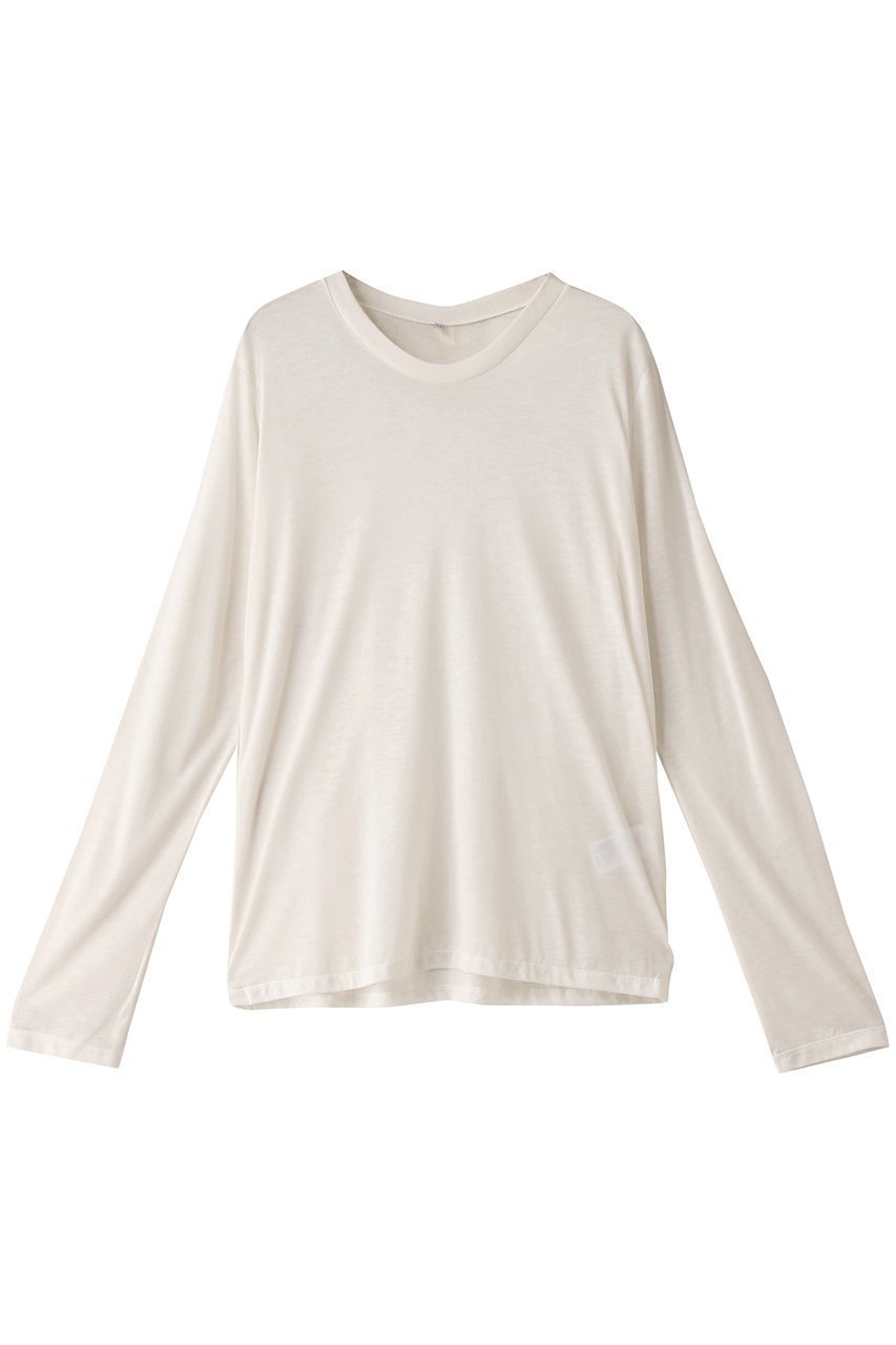 【ガリャルダガランテ/GALLARDAGALANTE】の【BASERANGE】シアーロングスリーブTee インテリア・キッズ・メンズ・レディースファッション・服の通販 founy(ファニー) 　ファッション　Fashion　レディースファッション　Fashion for Women　トップス・カットソー　Cut & Sew Tops　シャツ・ブラウス・オフィスカジュアル　Elegant Blouses & Button-Ups　ロングTシャツ・Tシャツ　Longline T-Shirts & Tees　カットソー・ベーシックTシャツ　Cut-and-Sewn Tops / Stretch Tees & Basics　インナー　Innerwear　ジャケット　Jacket, Outerwear　スリーブ　Sleeve, Long Sleeve / Short Sleeve　ロング　Long, Long-Length　エレガント 上品　Elegant　人気　Popular, Best Seller　定番　Standard, Basic Item　ホワイト|ID: prp329100004151705 ipo3291000000032897386
