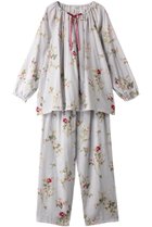 【イクコ/IKUKO】のダブルガーゼ花柄プリントギャザーパジャマ グレー|ID: prp329100004152960 ipo3291000000032834700