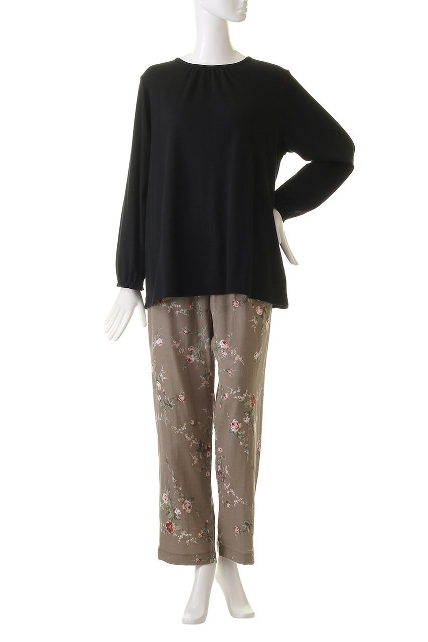 【イクコ/IKUKO】のダブルガーゼ花柄プリント&エイトロックパジャマ 人気、トレンドファッション・服の通販 founy(ファニー) 　ファッション　Fashion　レディースファッション　WOMEN　ギャザー　Gather　ダブル　Double　パジャマ　Pajamas　フォルム　Form　フラワー　Flower　フリル　Frills　プリント　Print　長袖　Long Sleeve　other-2|ID: prp329100004152962 ipo3291000000031399930