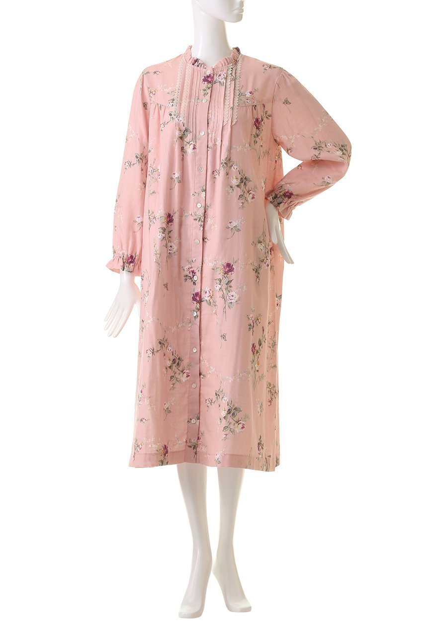 【イクコ/IKUKO】のダブルガーゼ花柄プリント全開ネグリジェ 人気、トレンドファッション・服の通販 founy(ファニー) 　ファッション　Fashion　レディースファッション　Fashion for Women　ダブル　Double, Double-Breasted　パジャマ　Pajamas, Sleepwear　フリル　Frill, Ruffle　フロント　Front, Front Design　プリント　Print, Printed Pattern　レース　Lace, Lace Fabric　吸水　Absorbent, Quick-Dry　other-2|ID: prp329100004152963 ipo3291000000032834728