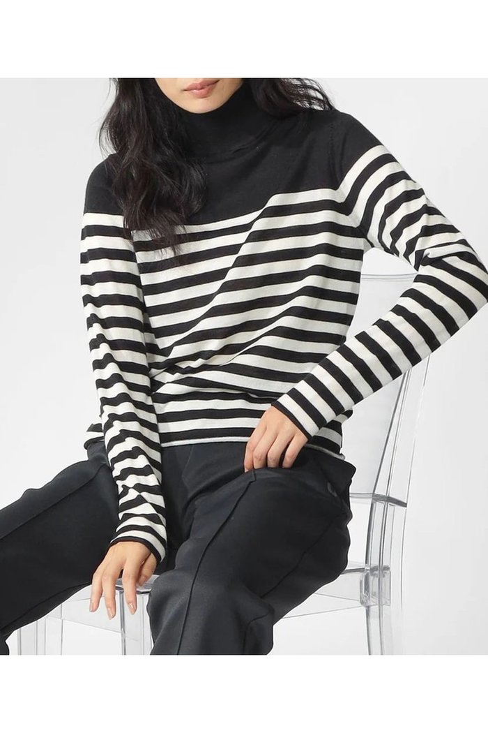 【エコアルフ/ECOALF】のFAYA ボーダーニット / FAYA STRIPES KNIT WOMAN インテリア・キッズ・メンズ・レディースファッション・服の通販 founy(ファニー) https://founy.com/ ファッション Fashion レディースファッション WOMEN トップス・カットソー Tops/Tshirt ニット Knit Tops プルオーバー Pullover なめらか Smooth コレクション Collection シンプル Simple ハイネック High Neck フィット Fit ボーダー Border レギュラー Regular |ID: prp329100004153064 ipo3291000000028593632