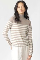 【エコアルフ/ECOALF】のFAYA ボーダーニット / FAYA STRIPES KNIT WOMAN 人気、トレンドファッション・服の通販 founy(ファニー) ファッション Fashion レディースファッション Fashion for Women トップス・カットソー Cut & Sew Tops ニット Knit Tops & Sweaters カジュアルプルオーバー・ニットトップス Pullovers & Knit Tops / Casual Pullovers なめらか Smooth, Silky Texture シンプル Simple, Minimal ハイネック High Neck, Mock Neck フィット Fit, Slim Fit ボーダー Border, Stripe レギュラー Regular, Standard Fit thumbnail ベージュ|ID: prp329100004153064 ipo3291000000032921444