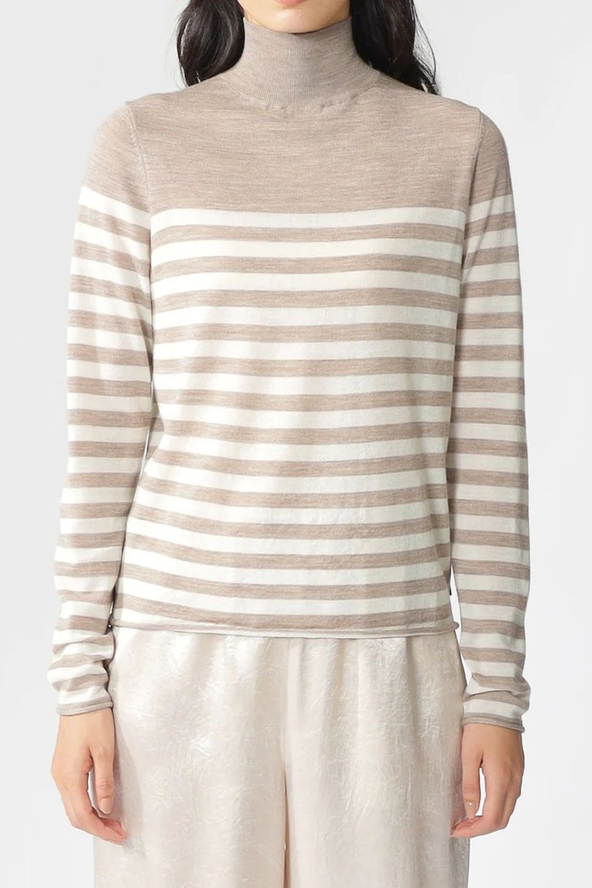 【エコアルフ/ECOALF】のFAYA ボーダーニット / FAYA STRIPES KNIT WOMAN 人気、トレンドファッション・服の通販 founy(ファニー) 　ファッション　Fashion　レディースファッション　Fashion for Women　トップス・カットソー　Cut & Sew Tops　ニット　Knit Tops & Sweaters　カジュアルプルオーバー・ニットトップス　Pullovers & Knit Tops / Casual Pullovers　なめらか　Smooth, Silky Texture　シンプル　Simple, Minimal　ハイネック　High Neck, Mock Neck　フィット　Fit, Slim Fit　ボーダー　Border, Stripe　レギュラー　Regular, Standard Fit　other-3|ID: prp329100004153064 ipo3291000000032921461