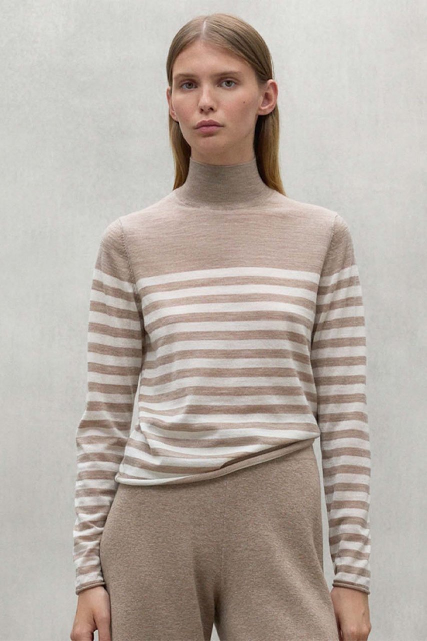 【エコアルフ/ECOALF】のFAYA ボーダーニット / FAYA STRIPES KNIT WOMAN 人気、トレンドファッション・服の通販 founy(ファニー) 　ファッション　Fashion　レディースファッション　Fashion for Women　トップス・カットソー　Cut & Sew Tops　ニット　Knit Tops & Sweaters　カジュアルプルオーバー・ニットトップス　Pullovers & Knit Tops / Casual Pullovers　なめらか　Smooth, Silky Texture　シンプル　Simple, Minimal　ハイネック　High Neck, Mock Neck　フィット　Fit, Slim Fit　ボーダー　Border, Stripe　レギュラー　Regular, Standard Fit　other-7|ID: prp329100004153064 ipo3291000000032921502