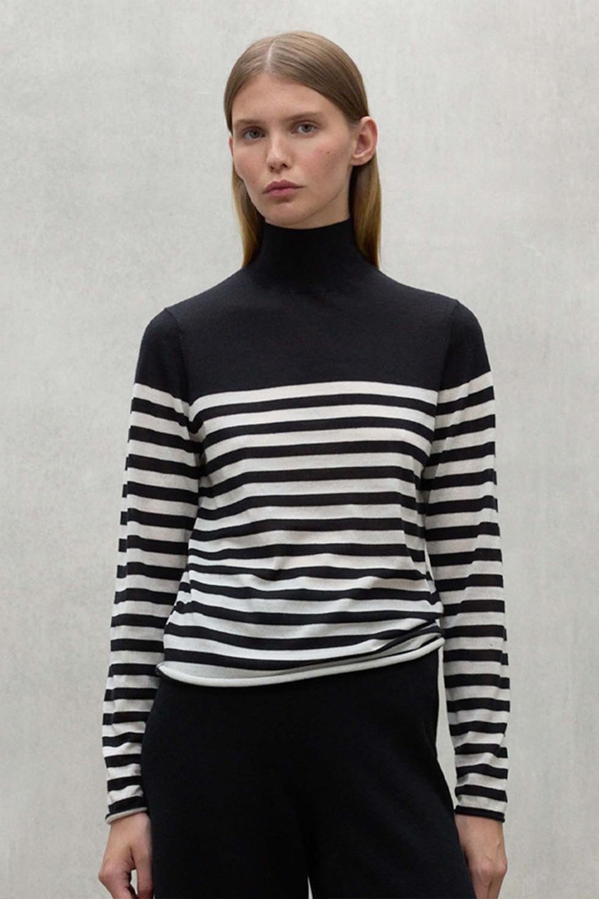 【エコアルフ/ECOALF】のFAYA ボーダーニット / FAYA STRIPES KNIT WOMAN 人気、トレンドファッション・服の通販 founy(ファニー) 　ファッション　Fashion　レディースファッション　Fashion for Women　トップス・カットソー　Cut & Sew Tops　ニット　Knit Tops & Sweaters　カジュアルプルオーバー・ニットトップス　Pullovers & Knit Tops / Casual Pullovers　なめらか　Smooth, Silky Texture　シンプル　Simple, Minimal　ハイネック　High Neck, Mock Neck　フィット　Fit, Slim Fit　ボーダー　Border, Stripe　レギュラー　Regular, Standard Fit　other-3|ID: prp329100004153064 ipo3291000000035623593