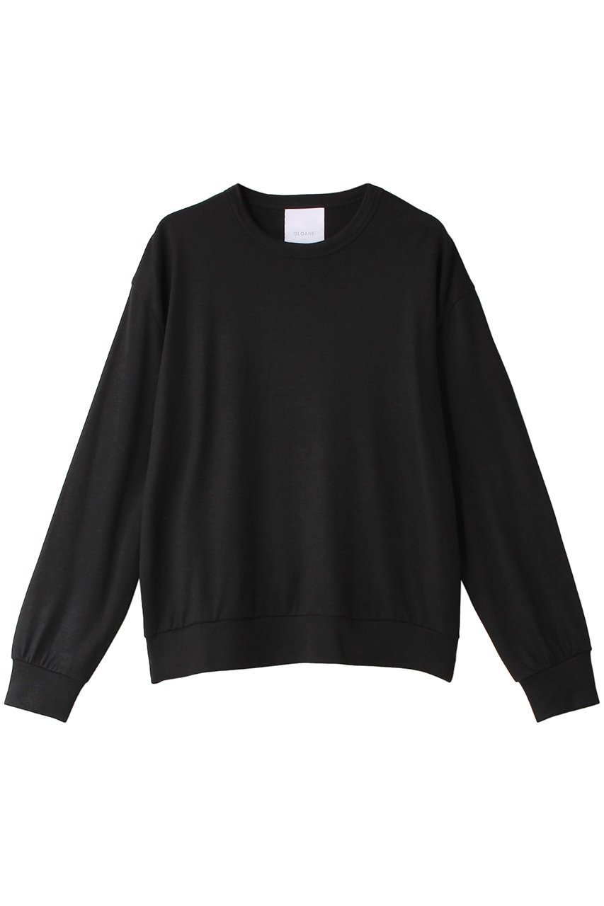 【スローン/SLOANE】の【UNISEX】ウール天竺 長袖ニットTシャツ インテリア・キッズ・メンズ・レディースファッション・服の通販 founy(ファニー) 　ファッション　Fashion　レディースファッション　Fashion for Women　トップス・カットソー　Cut & Sew Tops　ニット　Knit Tops & Sweaters　シャツ・ブラウス・オフィスカジュアル　Elegant Blouses & Button-Ups　ロングTシャツ・Tシャツ　Longline T-Shirts & Tees　カットソー・ベーシックTシャツ　Cut-and-Sewn Tops / Stretch Tees & Basics　ユニセックス　Unisex, Genderless　スリーブ　Sleeve, Long Sleeve / Short Sleeve　バランス　Balance, Style Balance　ボトム　Bottoms, Lower Wear　リラックス　Relax, Relaxed Fit　ロング　Long, Long-Length　長袖　Long Sleeve, Full Sleeve　ブラック|ID: prp329100004153075 ipo3291000000035343541
