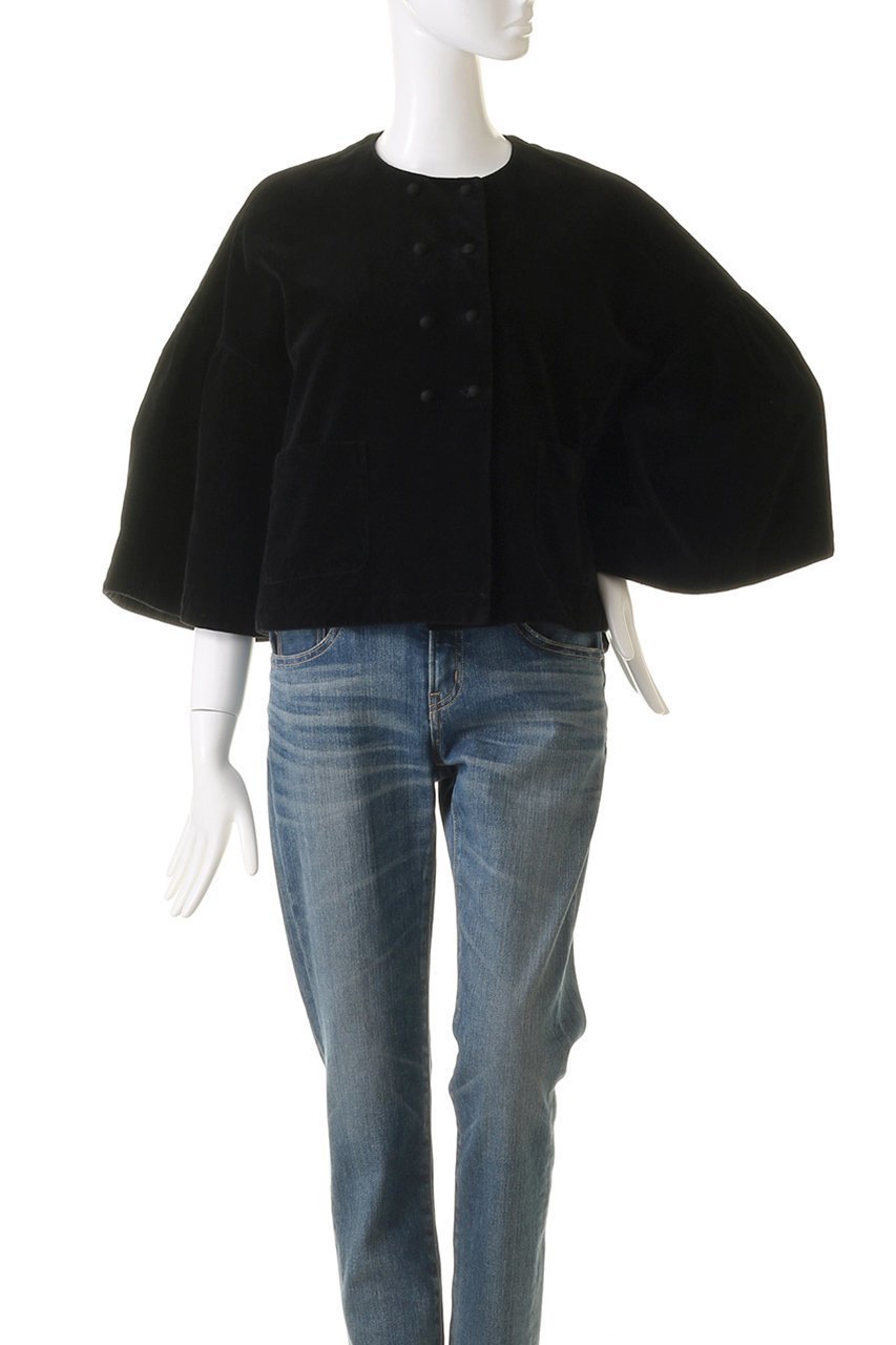 【ネストローブ/nest Robe】のコットンリネンベルベットギャザースリーブジャケット 人気、トレンドファッション・服の通販 founy(ファニー) 　ファッション　Fashion　レディースファッション　WOMEN　アウター　Coat Outerwear　ジャケット　Jackets　クラシカル　Classical　ジャケット　Jacket　ダブル　Double　ベルベット　Velvet　リラックス　Relax　ロング　Long　エレガント 上品　Elegant　other-2|ID: prp329100004154098 ipo3291000000031399814