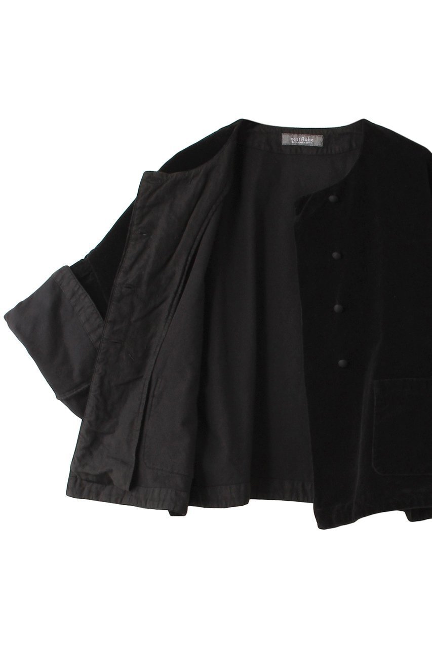 【ネストローブ/nest Robe】のコットンリネンベルベットギャザースリーブジャケット 人気、トレンドファッション・服の通販 founy(ファニー) 　ファッション　Fashion　レディースファッション　WOMEN　アウター　Coat Outerwear　ジャケット　Jackets　クラシカル　Classical　ジャケット　Jacket　ダブル　Double　ベルベット　Velvet　リラックス　Relax　ロング　Long　エレガント 上品　Elegant　other-6|ID: prp329100004154098 ipo3291000000031399821