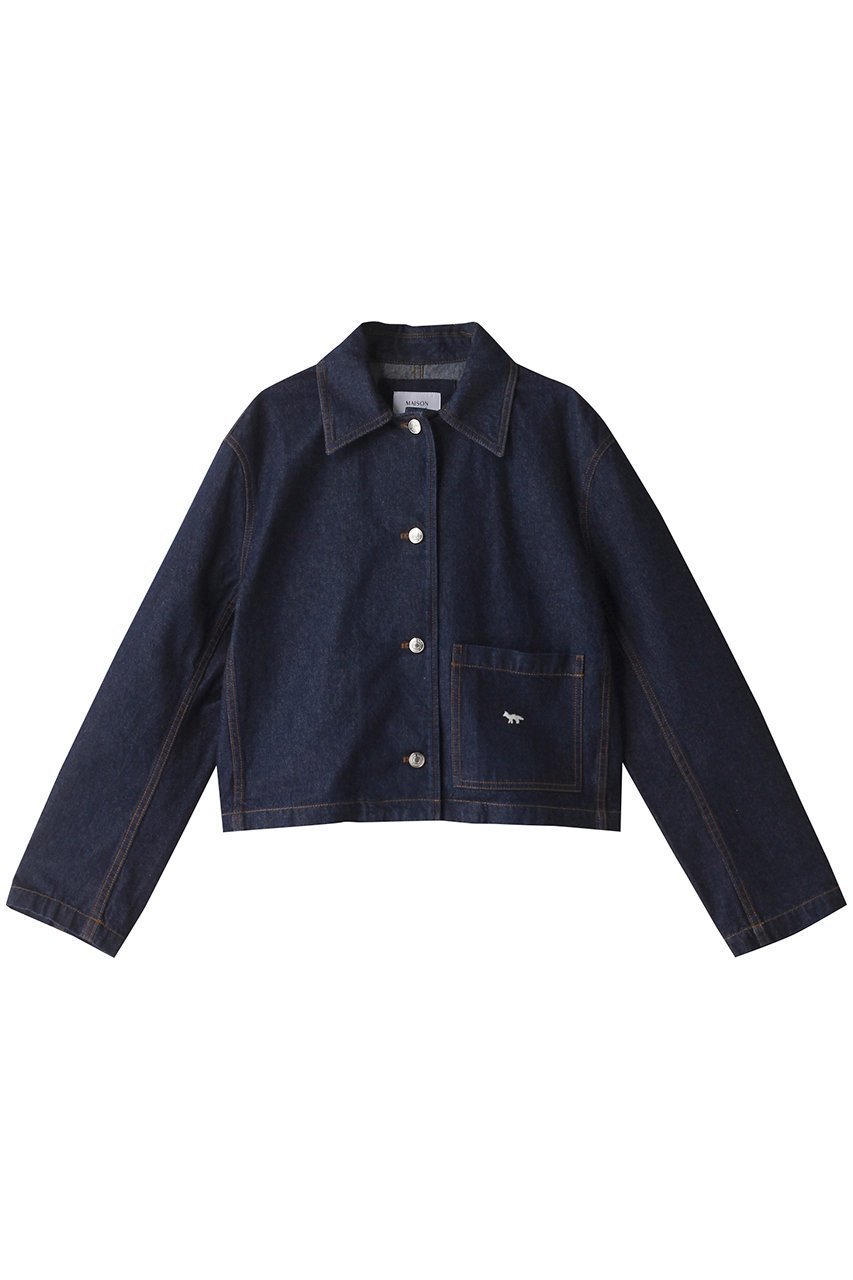 【メゾン キツネ/MAISON KITSUNE】のDENIM クロップドジャケット 人気、トレンドファッション・服の通販 founy(ファニー) 　ファッション　Fashion　レディースファッション　WOMEN　アウター　Coat Outerwear　ジャケット　Jackets　ブルゾン　Blouson/Jackets　クロップド　Cropped　ジャケット　Jacket　スタイリッシュ　Stylish　デニム　Denim　フォックス　Fox　ブルゾン　Blouson　メタル　Metal　ロング　Long　NEW・新作・新着・新入荷　New Arrivals　 other-1|ID: prp329100004154099 ipo3291000000028613619