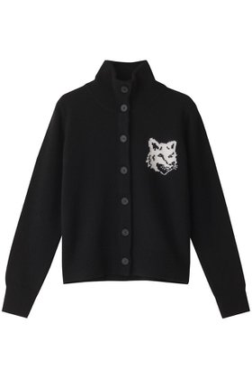 【メゾン キツネ/MAISON KITSUNE】のFOX HEAD インターシャハイネックカーディガン 人気、トレンドファッション・服の通販 founy(ファニー) ファッション Fashion レディースファッション WOMEN トップス・カットソー Tops/Tshirt ニット Knit Tops カーディガン Cardigans インナー Inner カーディガン Cardigan スリーブ Sleeve ハイネック High Neck ロング Long ワンポイント One Point NEW・新作・新着・新入荷 New Arrivals |ID:prp329100004154100