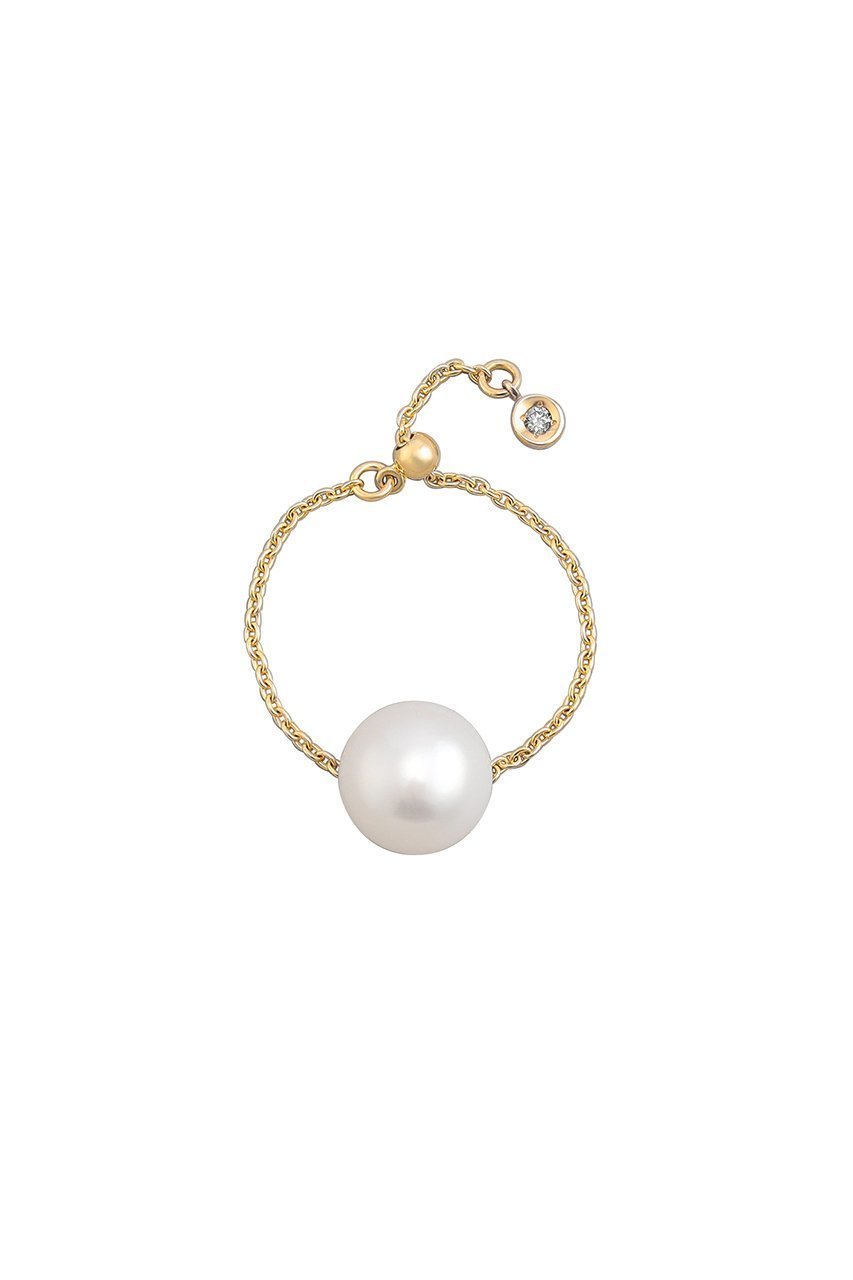 【プラス ヴァンドーム/Plus Vendome】のPEARL K10 チェーンリング インテリア・キッズ・メンズ・レディースファッション・服の通販 founy(ファニー) 　ファッション　Fashion　レディースファッション　Fashion for Women　ジュエリー　Jewelry　イエロー　Yellow　ダイヤモンド　Diamond, Brilliant Cut　チェーン　Chain, Chain Strap　パール　Pearl, Pearl Accent　フォルム　Silhouette, Form　ゴールド|ID: prp329100004155821 ipo3291000000036177327