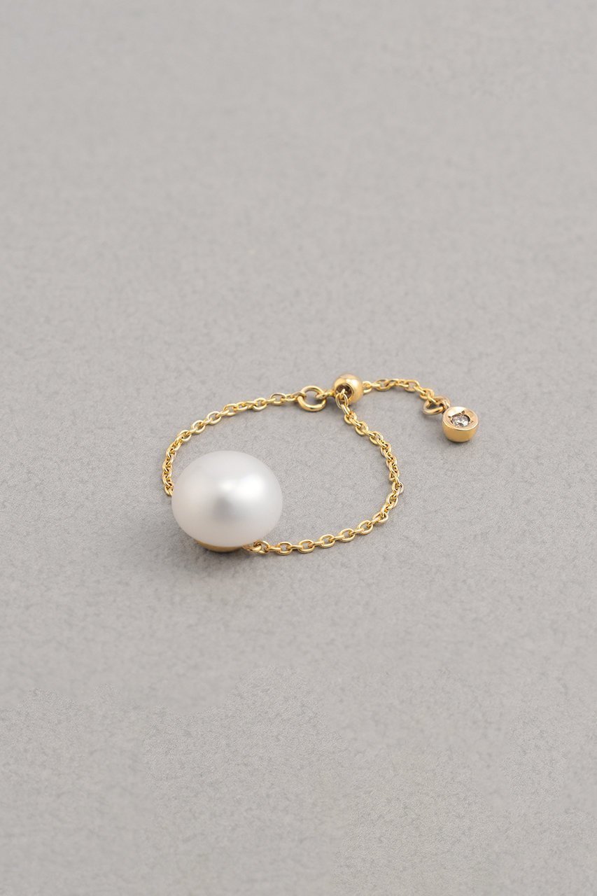 【プラス ヴァンドーム/Plus Vendome】のPEARL K10 チェーンリング 人気、トレンドファッション・服の通販 founy(ファニー) 　ファッション　Fashion　レディースファッション　Fashion for Women　ジュエリー　Jewelry　イエロー　Yellow　ダイヤモンド　Diamond, Brilliant Cut　チェーン　Chain, Chain Strap　パール　Pearl, Pearl Accent　フォルム　Silhouette, Form　other-6|ID: prp329100004155821 ipo3291000000036177333