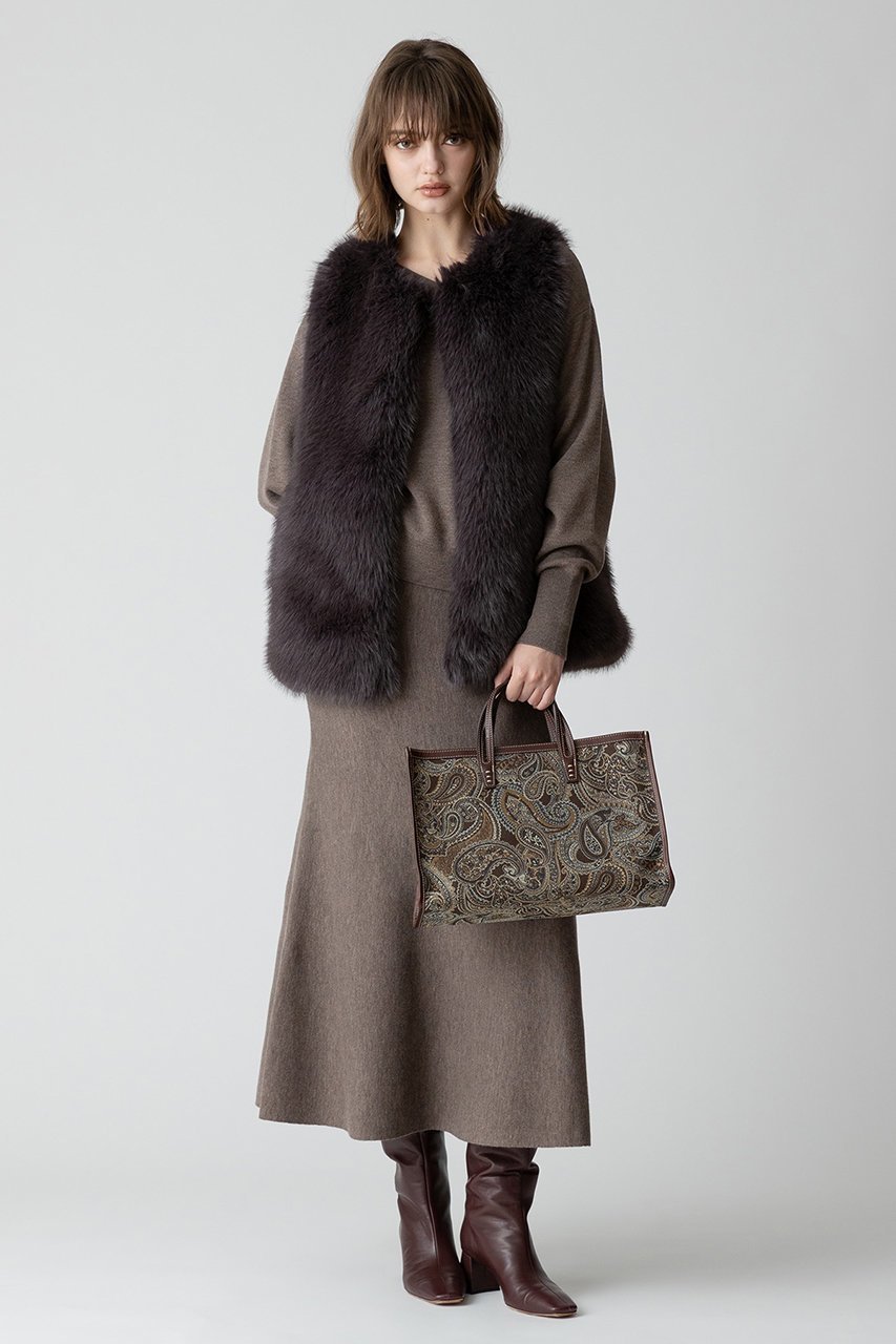 【アルアバイル/allureville】のフェイクフォックスジレ 人気、トレンドファッション・服の通販 founy(ファニー) 　ファッション　Fashion　レディースファッション　Fashion for Women　アウター　Coat / Outerwear Collection　レディースジャケット・軽アウター　Jackets　おすすめ　Recommended / Our Picks　ジャケット　Jacket, Outerwear　デニム　Denim, Jeans Material　ベスト　Vest, Waistcoat　ポケット　Pocket, Pocket Detail　ラグジュアリー　Luxury, Elegant　リアル　Real, Realistic　other-6|ID: prp329100004156975 ipo3291000000035724466