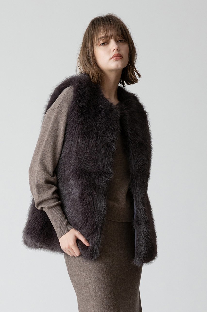 【アルアバイル/allureville】のフェイクフォックスジレ 人気、トレンドファッション・服の通販 founy(ファニー) 　ファッション　Fashion　レディースファッション　Fashion for Women　アウター　Coat / Outerwear Collection　レディースジャケット・軽アウター　Jackets　おすすめ　Recommended / Our Picks　ジャケット　Jacket, Outerwear　デニム　Denim, Jeans Material　ベスト　Vest, Waistcoat　ポケット　Pocket, Pocket Detail　ラグジュアリー　Luxury, Elegant　リアル　Real, Realistic　other-7|ID: prp329100004156975 ipo3291000000035724468