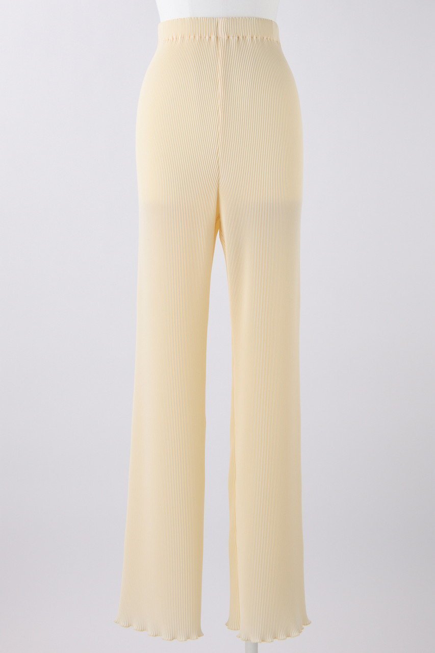 【エンフォルド/ENFOLD】のPEジョーゼット プリーツフレアヘム PT/パンツ インテリア・キッズ・メンズ・レディースファッション・服の通販 founy(ファニー) 　ファッション　Fashion　レディースファッション　Fashion for Women　パンツ　Pants & Trousers　カットソー　Cut and Sewn Top　シンプル　Simple, Minimal　ジョーゼット　Georgette, Semi-Sheer Fabric　フェミニン　Feminine, Girly　フレア　Flare, Flared　プリーツ　Pleats, Pleated　ベーシック　Basic, Essential　リアル　Real, Realistic　リラックス　Relax, Relaxed Fit　エクリュ|ID: prp329100004158385 ipo3291000000032941179