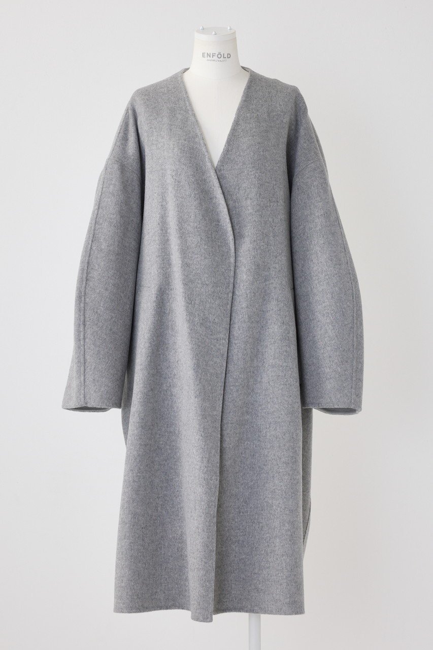 【エンフォルド/ENFOLD】のウールリバー ノーカラーワイドコート インテリア・キッズ・メンズ・レディースファッション・服の通販 founy(ファニー) 　ファッション　Fashion　レディースファッション　Fashion for Women　アウター　Coat / Outerwear Collection　コート・ロングコート・ピーコート　Long Coats, Peacoats & More　ロング　Long, Long-Length　ワイド　Wide, Wide Fit　トップグレー|ID: prp329100004158390 ipo3291000000035489967