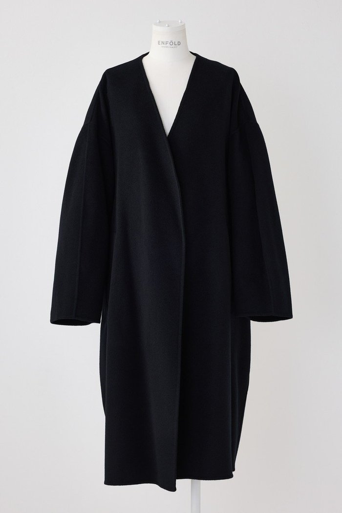 【エンフォルド/ENFOLD】のウールリバー ノーカラーワイドコート インテリア・キッズ・メンズ・レディースファッション・服の通販 founy(ファニー) https://founy.com/ ファッション Fashion レディースファッション Fashion for Women アウター Coat / Outerwear Collection コート・ロングコート・ピーコート Long Coats, Peacoats & More ロング Long, Long-Length ワイド Wide, Wide Fit |ID: prp329100004158390 ipo3291000000036796408