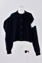 【エンフォルド/ENFOLD】のレイヤード C/Dカーディガン ダークネイビー|ID: prp329100004158395 ipo3291000000036224358