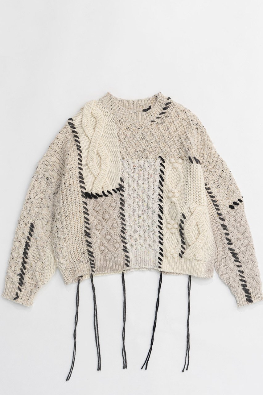 【メゾンスペシャル/MAISON SPECIAL】のCable Knitting Stitch Knit Tops/ケーブルステッチニット インテリア・キッズ・メンズ・レディースファッション・服の通販 founy(ファニー) 　ファッション　Fashion　レディースファッション　WOMEN　トップス・カットソー　Tops/Tshirt　ニット　Knit Tops　プルオーバー　Pullover　おすすめ　Recommend　ガーリー　Girly　チュール　Tulle　レース　Race　冬　Winter　NEW・新作・新着・新入荷　New Arrivals　IVR(アイボリー)|ID: prp329100004158402 ipo3291000000028684299