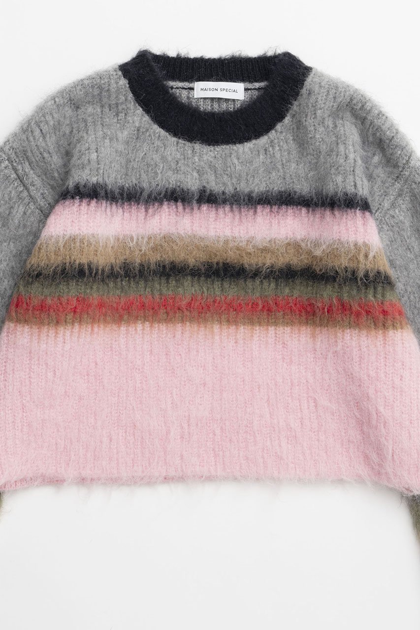 【メゾンスペシャル/MAISON SPECIAL】のMulti Border Short Length Knit Tops/マルチボーダーショートニットトップス 人気、トレンドファッション・服の通販 founy(ファニー) 　ファッション　Fashion　レディースファッション　WOMEN　トップス・カットソー　Tops/Tshirt　ニット　Knit Tops　プルオーバー　Pullover　コンパクト　Compact　セットアップ　Set Up　ボトム　Bottom　ボーダー　Border　ランダム　Random　other-2|ID: prp329100004158403 ipo3291000000031398608