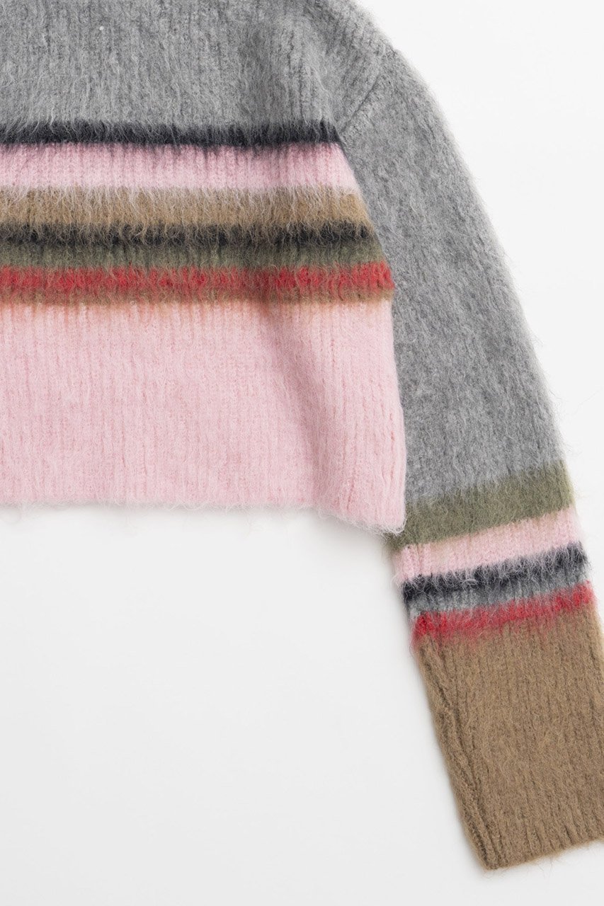 【メゾンスペシャル/MAISON SPECIAL】のMulti Border Short Length Knit Tops/マルチボーダーショートニットトップス 人気、トレンドファッション・服の通販 founy(ファニー) 　ファッション　Fashion　レディースファッション　WOMEN　トップス・カットソー　Tops/Tshirt　ニット　Knit Tops　プルオーバー　Pullover　コンパクト　Compact　セットアップ　Set Up　ボトム　Bottom　ボーダー　Border　ランダム　Random　other-6|ID: prp329100004158403 ipo3291000000031398615