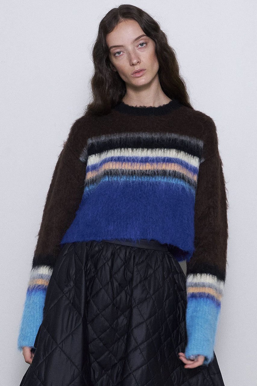 【メゾンスペシャル/MAISON SPECIAL】のMulti Border Short Length Knit Tops/マルチボーダーショートニットトップス 人気、トレンドファッション・服の通販 founy(ファニー) 　ファッション　Fashion　レディースファッション　WOMEN　トップス・カットソー　Tops/Tshirt　ニット　Knit Tops　プルオーバー　Pullover　コンパクト　Compact　セットアップ　Set Up　ボトム　Bottom　ボーダー　Border　ランダム　Random　other-7|ID: prp329100004158403 ipo3291000000031398617