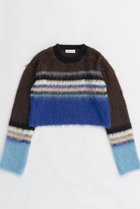 【メゾンスペシャル/MAISON SPECIAL】のMulti Border Short Length Knit Tops/マルチボーダーショートニットトップス BRN(ブラウン)|ID: prp329100004158403 ipo3291000000032964323
