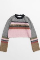 【メゾンスペシャル/MAISON SPECIAL】のMulti Border Short Length Knit Tops/マルチボーダーショートニットトップス GRY(グレー)|ID: prp329100004158403 ipo3291000000035067005