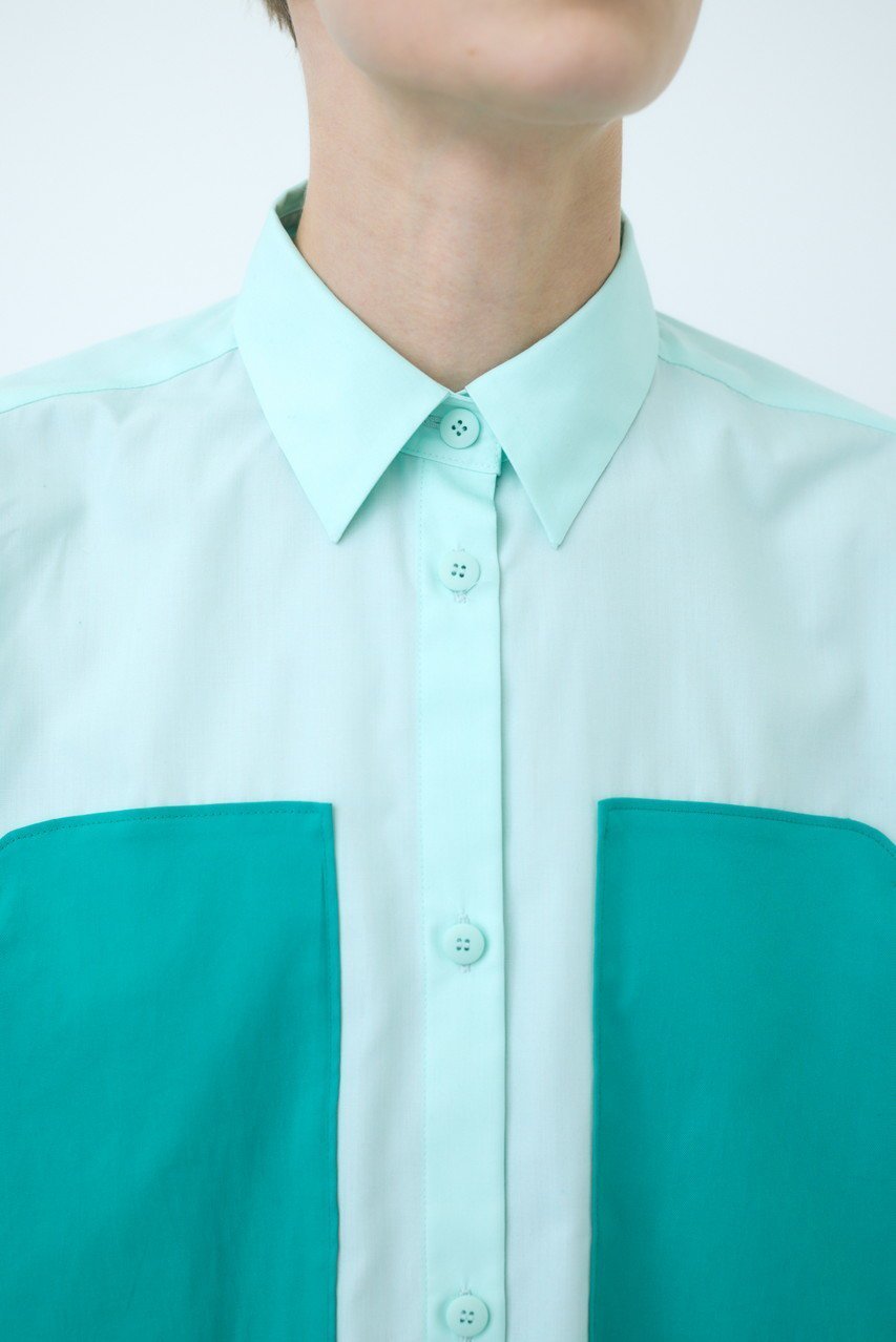 【ナゴンスタンス/nagonstans】のソフトブロード バイカラーPKT SH/シャツ 人気、トレンドファッション・服の通販 founy(ファニー) 　ファッション　Fashion　レディースファッション　Fashion for Women　トップス・カットソー　Cut & Sew Tops　シャツ・ブラウス・オフィスカジュアル　Elegant Blouses & Button-Ups　スリーブ　Sleeve, Long Sleeve / Short Sleeve　ブロード　Broadcloth, Fine Cotton　ポケット　Pocket, Pocket Detail　ロング　Long, Long-Length　定番　Standard, Basic Item　other-5|ID: prp329100004158414 ipo3291000000035822900