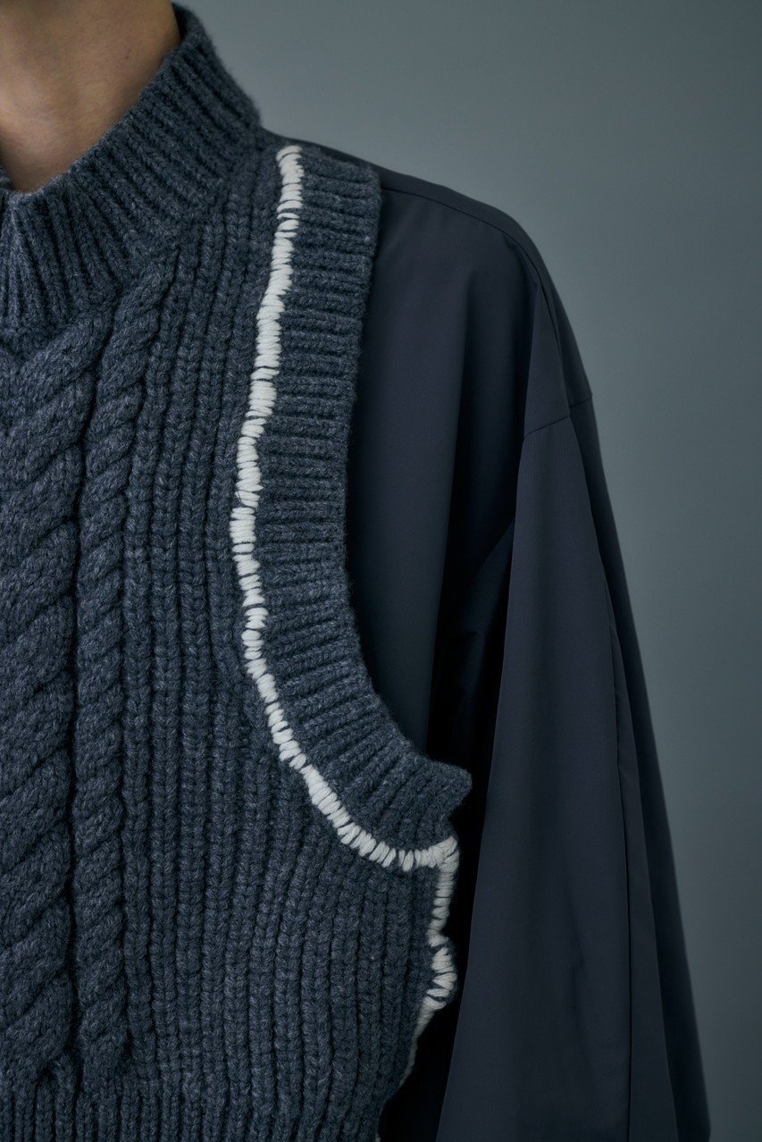 【ナゴンスタンス/nagonstans】のPE Taffeta Knit Combi PO/プルオーバー 人気、トレンドファッション・服の通販 founy(ファニー) 　ファッション　Fashion　レディースファッション　WOMEN　トップス・カットソー　Tops/Tshirt　ニット　Knit Tops　プルオーバー　Pullover　おすすめ　Recommend　タフタ　Taffeta　ドッキング　Docking　ドローコード　Draw Cord　other-6|ID: prp329100004158417 ipo3291000000031398753