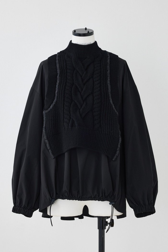 【ナゴンスタンス/nagonstans】のPE Taffeta Knit Combi PO/プルオーバー インテリア・キッズ・メンズ・レディースファッション・服の通販 founy(ファウニー) https://founy.com/ ファッション Fashion レディースファッション Fashion for Women トップス・カットソー Cut & Sew Tops ニット Knit Tops & Sweaters カジュアルプルオーバー・ニットトップス Pullovers & Knit Tops / Casual Pullovers おすすめ Recommended / Our Picks タフタ Taffeta, Structured Fabric ドッキング Docking, Mixed Material ドローコード Drawcord, Drawstring Cord |ID: prp329100004158417 ipo3291000000036499592